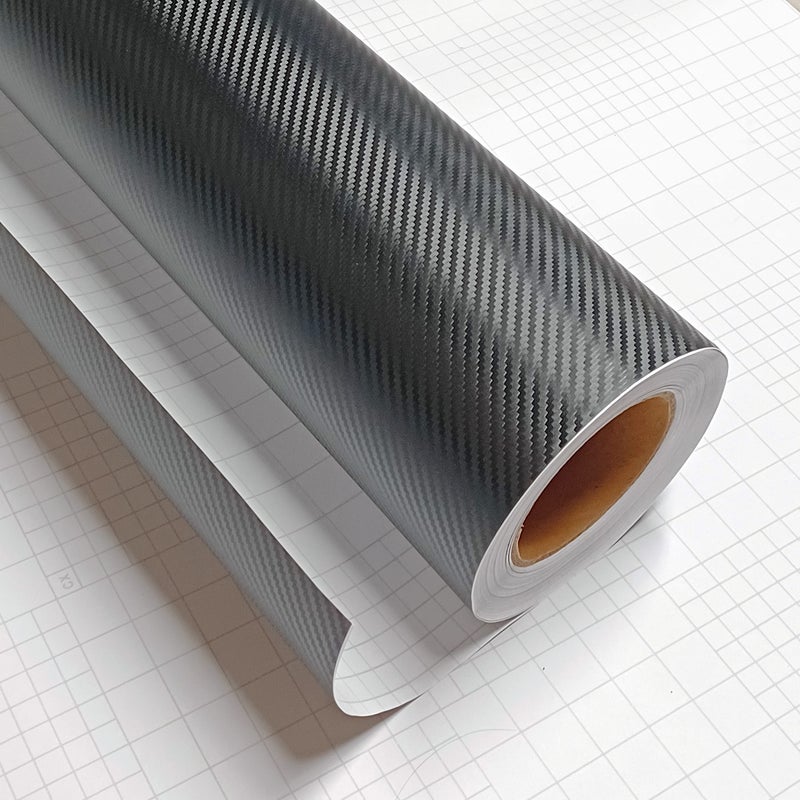 F & B LED LIGHTS 3D Carbon Fiber Film Twill Weave Vinyl Sheet Roll Wrap (12" X 60", Black) - Image 1